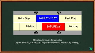Biblical and modern days overlap.
By our thinking, the Sabbath Day is Friday evening to Saturday evening.
 
