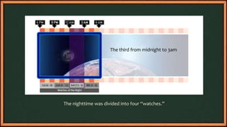 The nighttime was divided into four “watches.”
The third from midnight to 3am
 