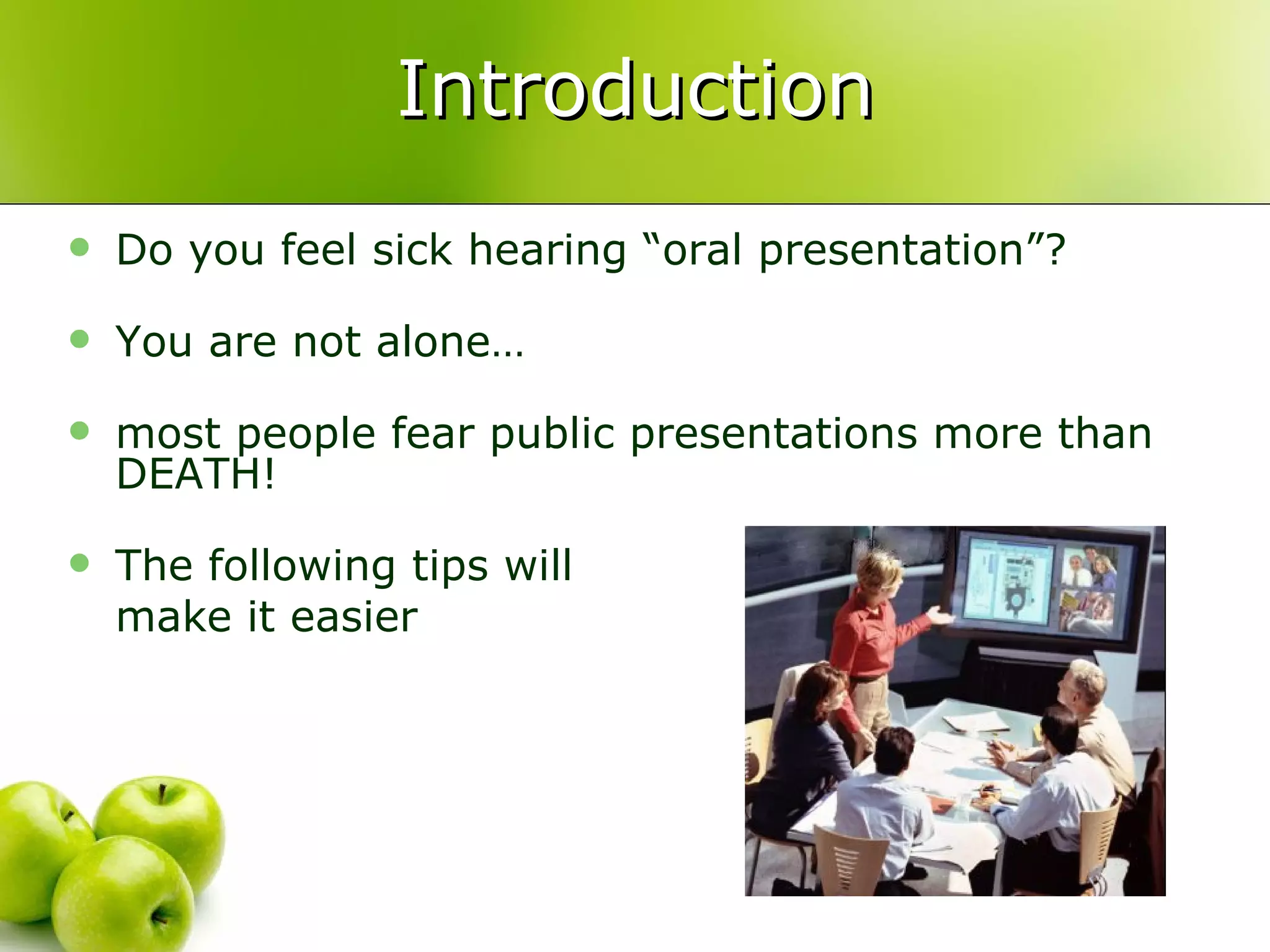 Tips For Making Oral Presentations Ppt