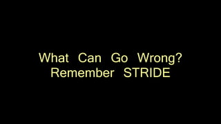 What Can Go Wrong?
Remember STRIDE
 