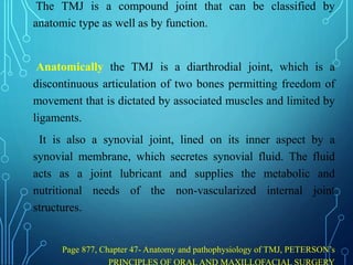 Temporomandibular joint anatomy and function | PPTX