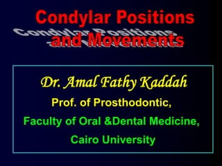 Dr. Amal Fathy Kaddah
Prof. of Prosthodontic,
Faculty of Oral &Dental Medicine,
Cairo University
 