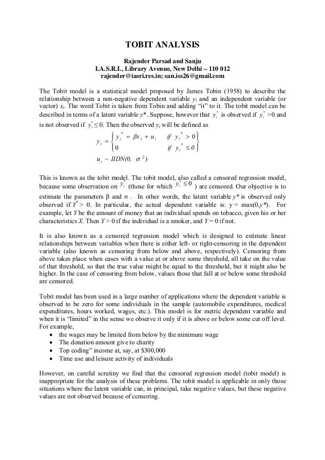1 Tobit Analysis