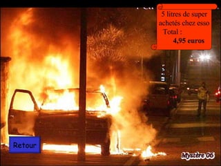 5 litres de super achetés chez esso Total :  4,95 euros Retour 