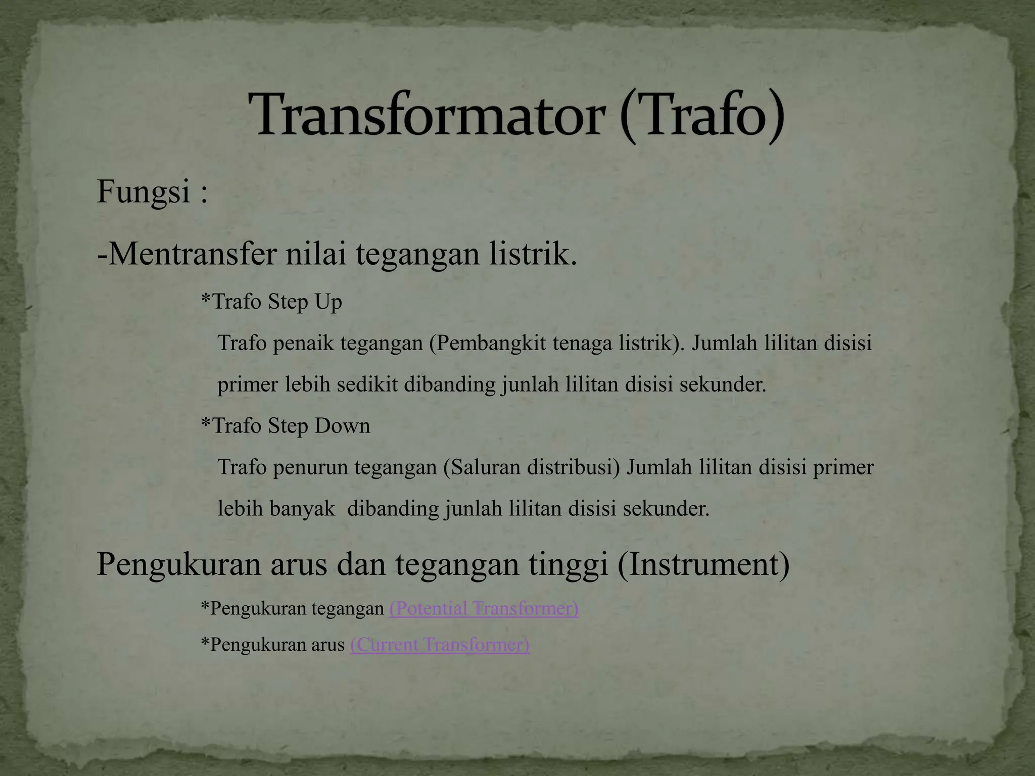 transformator satu fasa ( trafo ) Peralatan listrik yang mampu ...