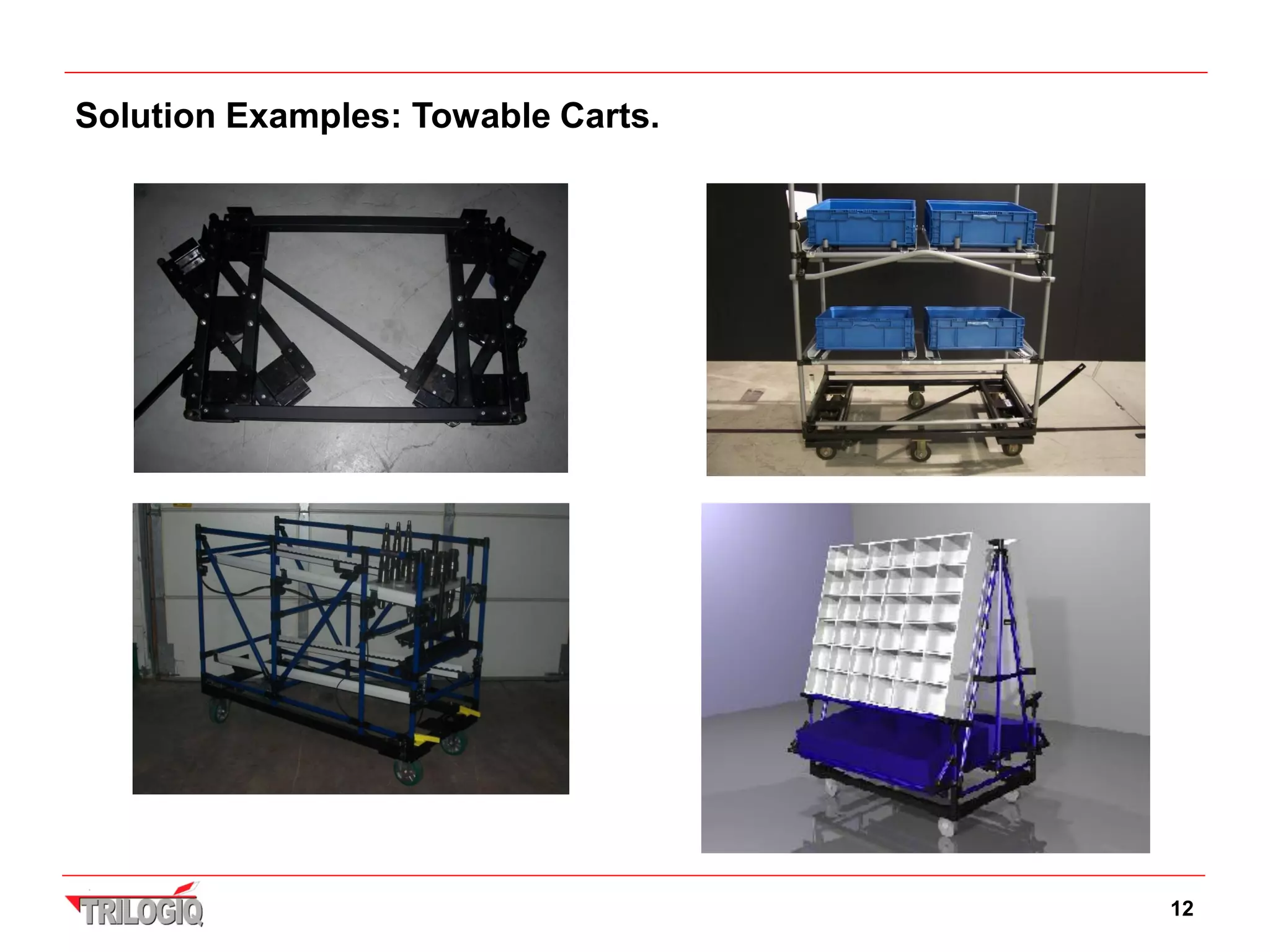 Solution Examples: Towable Carts.




                                    12
 