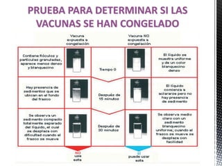 PRUEBA PARA DETERMINAR SI LAS
VACUNAS SE HAN CONGELADO
 