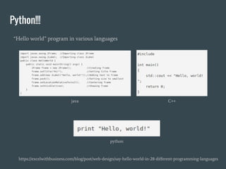 Class 1: Welcome to programming | PPT