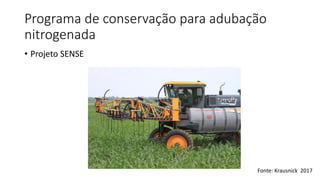 Programa de conservação para adubação
nitrogenada
• Projeto SENSE
Fonte: Krausnick 2017
 