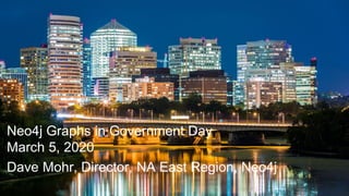 Dave Mohr, Director, NA East Region, Neo4j
Neo4j Graphs in Government Day
March 5, 2020
 