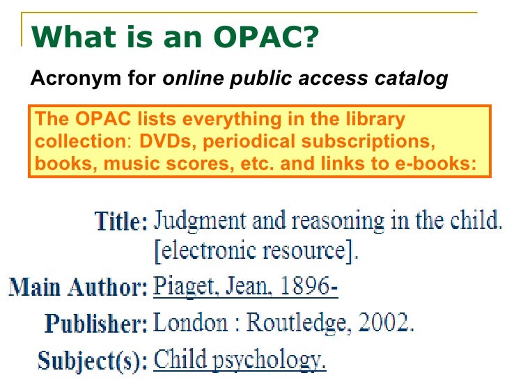 1 What Is An Opac (And What Can It Do)