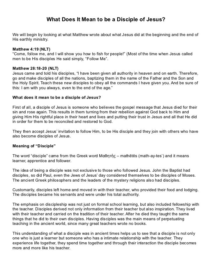 1. What Does It Mean to be a Disciple of Jesus? Notes Letter Sized