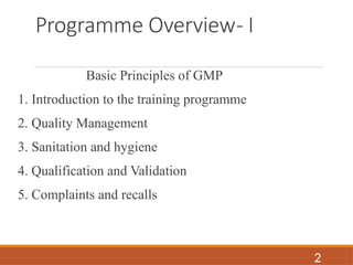 Introduction For Gmp 1 - WHO Basic Training Modules on GMP - INTRODUCTION TO COURSE.pptx