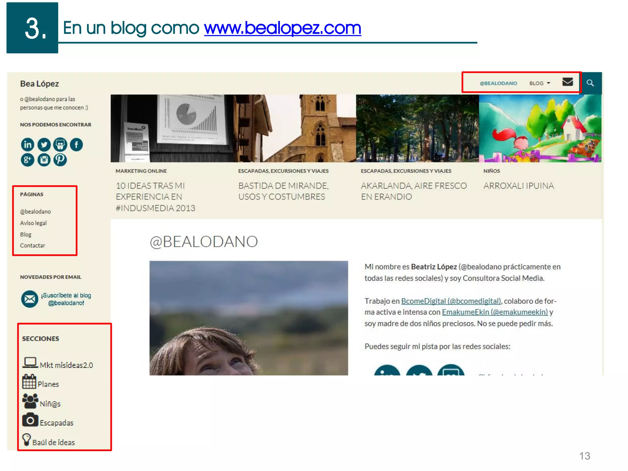 En un blog como www.bealopez.com
13
3.
 