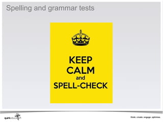 Spelling and grammar tests
 