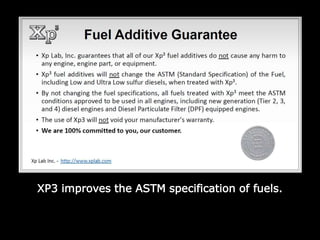 XP3 improves the ASTM specification of fuels.
 