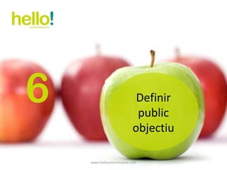 www.hellocomunicacion.com 6 Definir public objectiu 