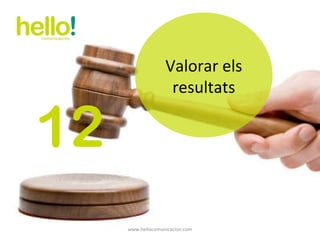 www.hellocomunicacion.com Valorar els resultats 12 