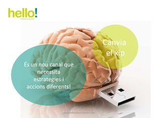 www.hellocomunicacion.com Canvia  el xip És un nou canal que necessita estrategies i accions diferents! 