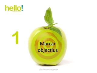 www.hellocomunicacion.com Marcar objectius 1 