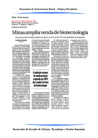 Data: 10 de março

Hoje em Dia - Belo Horizonte - MG
Minas amplia venda de biotecnologia
Caderno: 1º Caderno - Página: 7
Publicado: 06-03-2011
 