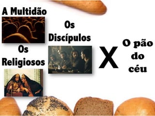 A Multidão
                 Os
             Discípulos
                              O pão

                          X
    Os
                               do
Religiosos
                               céu
 