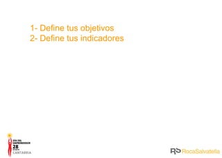 1- Define tus objetivos 2- Define tus indicadores 