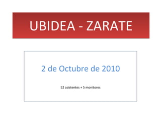 UBIDEA - ZARATE 2 de Octubre de 2010 52 asistentes + 5 monitores 