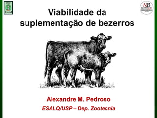 Viabilidade da suplementação de bezerros Alexandre M. Pedroso ESALQ/USP – Dep. Zootecnia 