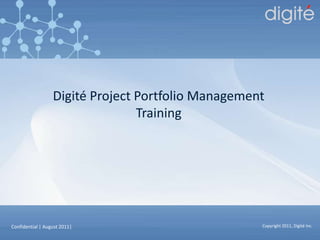 Digité Project Portfolio Management Training 