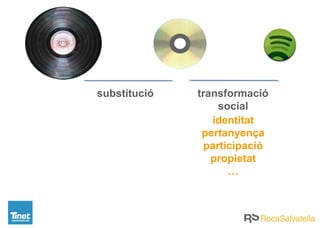 substitució transformació
social
identitat
pertanyença
participació
propietat
…
 