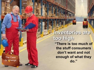 Inventories are too high “ There is too much of the stuff consumers don’t want and not enough of what they do.” The Case for Change 