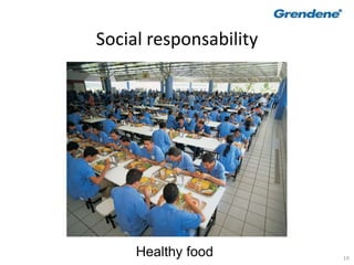 19
Social responsability
Healthy food
 