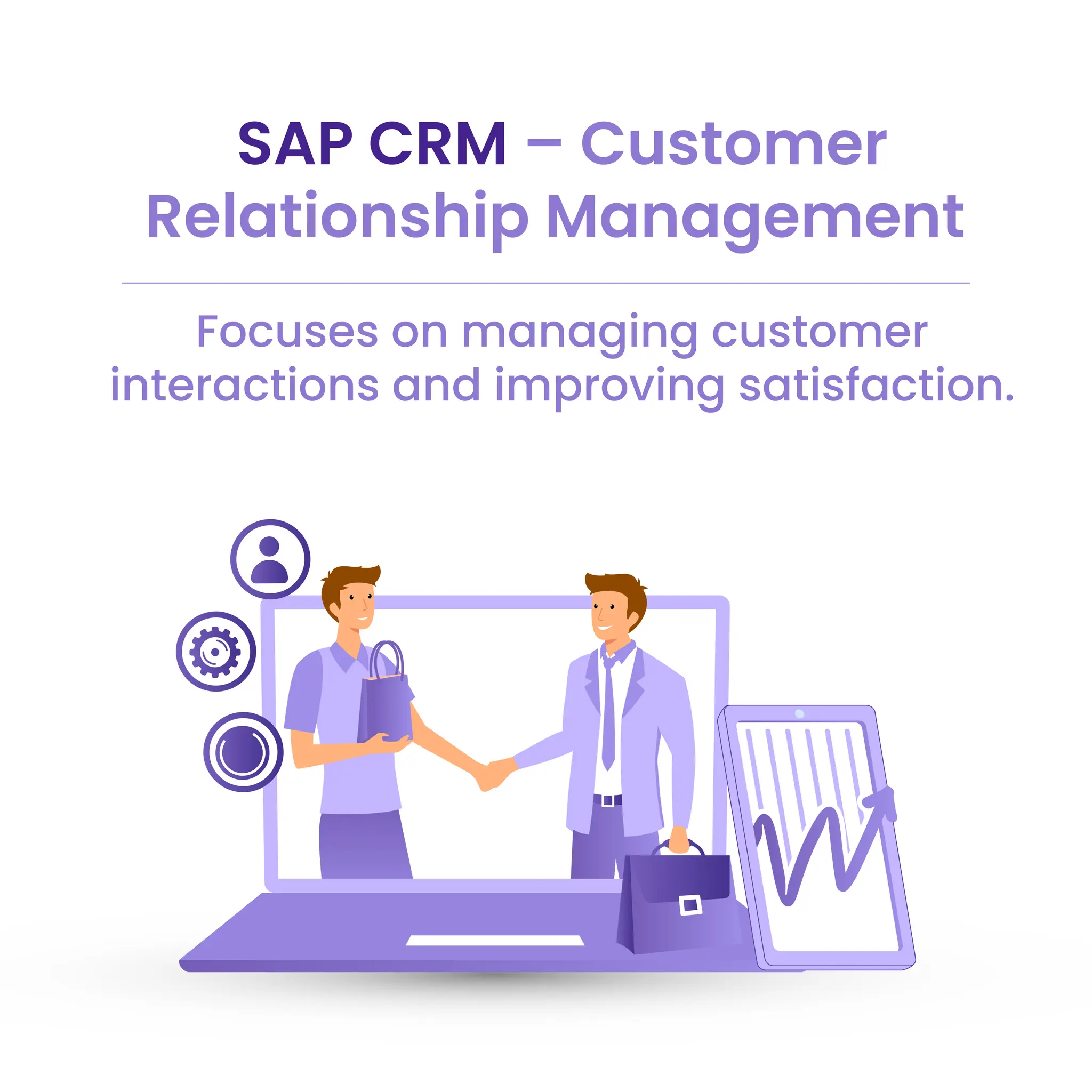 SAP CRM – Customer
Relationship Management
Focuses on managing customer
interactions and improving satisfaction.