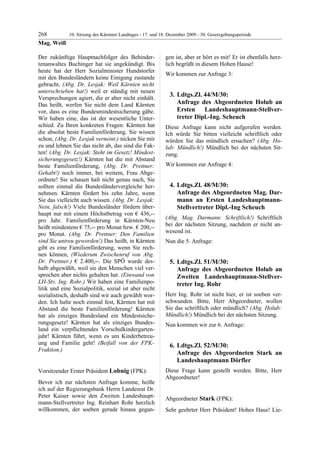 10. LTG-Sitzung am 17. Dezember 2009