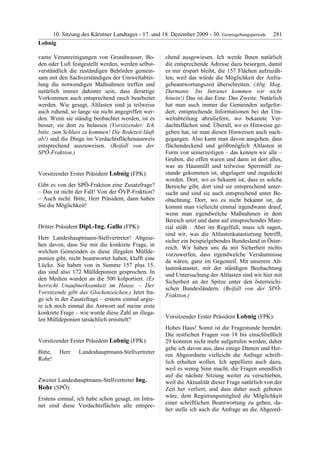 10. LTG-Sitzung am 17. Dezember 2009