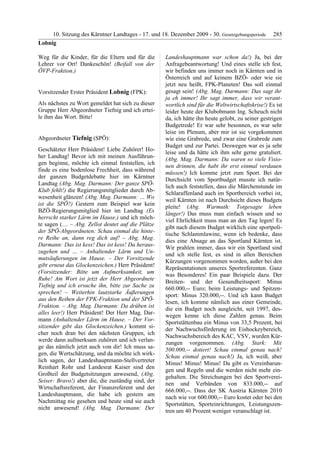 10. LTG-Sitzung am 17. Dezember 2009