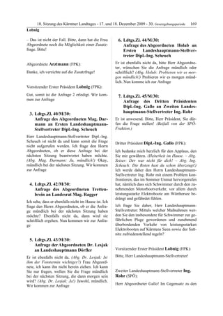 10. LTG-Sitzung am 17. Dezember 2009