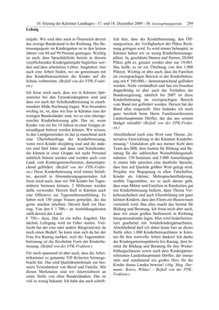 10. LTG-Sitzung am 17. Dezember 2009