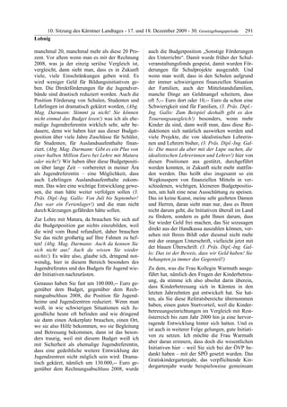 10. LTG-Sitzung am 17. Dezember 2009