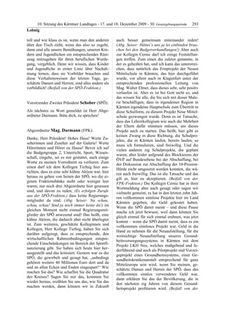 10. LTG-Sitzung am 17. Dezember 2009