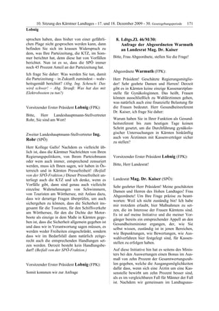 10. LTG-Sitzung am 17. Dezember 2009