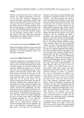 10. LTG-Sitzung am 17. Dezember 2009