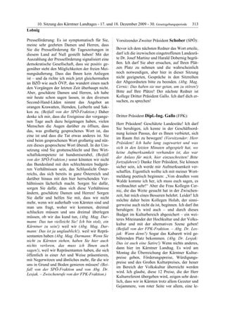 10. LTG-Sitzung am 17. Dezember 2009