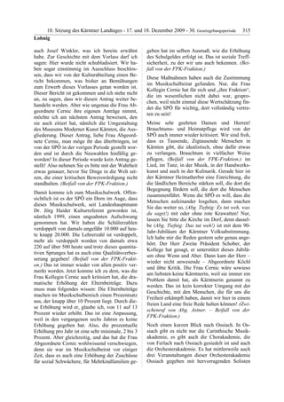 10. LTG-Sitzung am 17. Dezember 2009