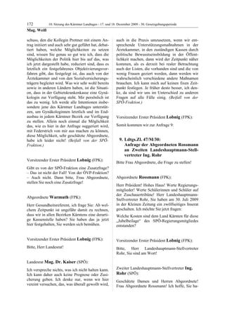 10. LTG-Sitzung am 17. Dezember 2009