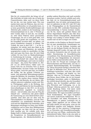 10. LTG-Sitzung am 17. Dezember 2009