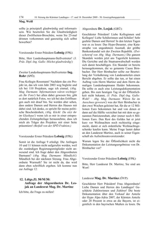 10. LTG-Sitzung am 17. Dezember 2009