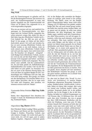 10. LTG-Sitzung am 17. Dezember 2009