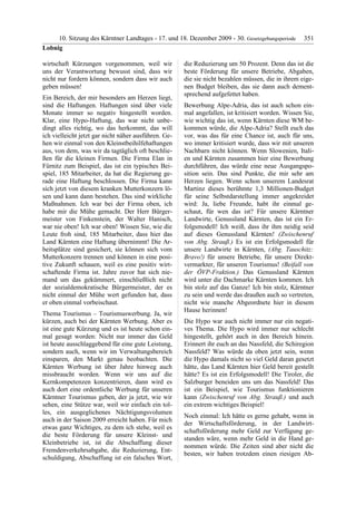 10. LTG-Sitzung am 17. Dezember 2009